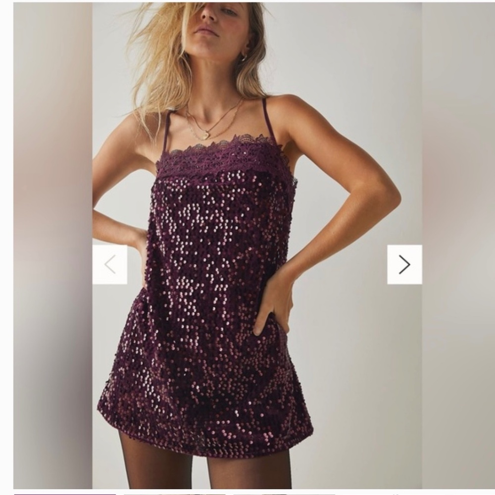 NWOT Free People That Girl Sequin Slip Dress